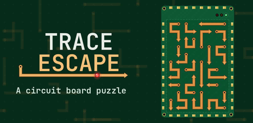 Trace Escape: a circuit board puzzle, with a board of copper traces